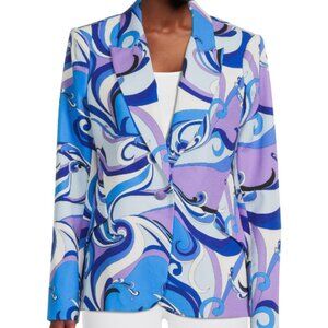 L'AGENCE Chamberlain Swirl Print Blazer